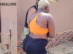 big ass nimi caught peeping and got punished with doggystyle on that big cock 😈