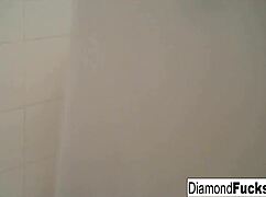 Diamond gets wet and wild in the shower