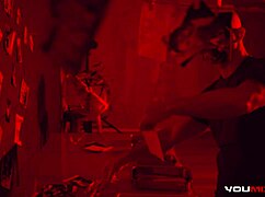 Lucky paparazzo savors steamy anal threesome