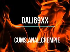 Cowgirl blowjob with long hair natural tits and orgasm riding