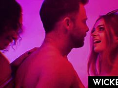 Wicked hot threesome with blonde and brunette in alternate reality