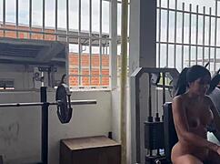 Colombian Trans Trainer Naked Squats Part 2