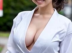 the female warrior's costume gets destroyed