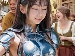 the female warrior's costume gets destroyed