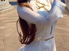 the female warrior's costume gets destroyed