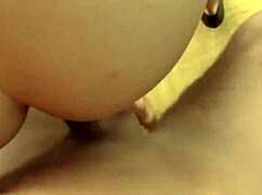 Wow! Horny German babe in latex worships big cock