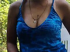 Petite latina amateur gives blowjob in the mountain