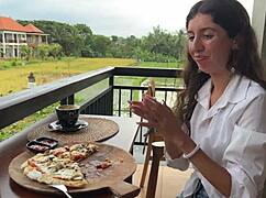 Girl Swallows Cum In Cafe