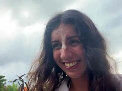 Girl Swallows Cum In Cafe