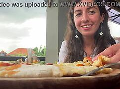 Girl Swallows Cum In Cafe