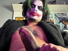 Joker performs handjob on Batman in cosplay masturbation scene