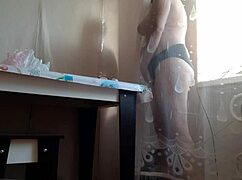 i caught my stepmom hidin and masturbatin behind the curtain - girls flyin orgasm