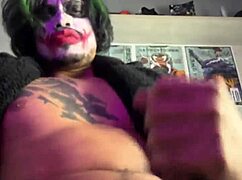Joker performs handjob on Batman in cosplay masturbation scene