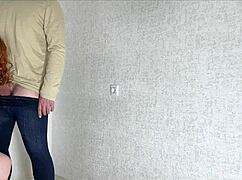 Mature milf with big tits spreads her big ass for anal sex.