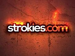 Strokies Silvia Saige POV handjob with cumshot on big tits