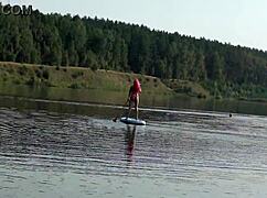 Look At This Sup In Her Pink Micro Bikini Flashing On The Beach!