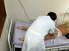 Watch the blonde wife get bent over and fucked doggystyle in the massage parlor.