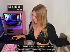 blonde teasing you on camera with panties?