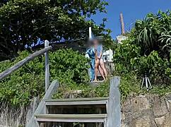 Milf Teases Stranger with Tongue, Then Gets Ass Fucked in Public