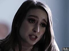 hey, this brunette babe lets the guy fuck her hard to land the job