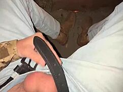 I flashed my wet pussy outdoors with a big dick by the campfire.