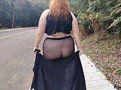 Priscila shows off on streets without panties