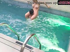 motel trip turns into pool fuck