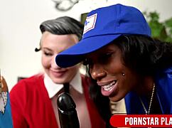 Ebony Mystique devours Leya Falcon