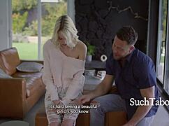 a blonde wife begs for help to get pregnant in a taboo affair