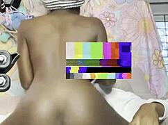 Casual couch fuck with petite ebony