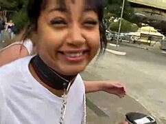 Walking Girls With Leashes In Sao Paulo Center