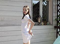 soft diddling session with hard finish for teen beauty dakota doll