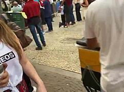 Walking Girls With Leashes In Sao Paulo Center