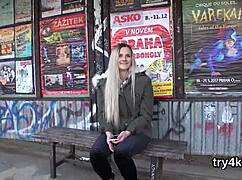 Young natural teen performs oral in POV view