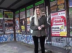 Young natural teen performs oral in POV view