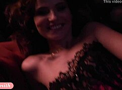 Jeny smith teases in red corset and stockings