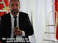 Is Sicilia, the blonde babe, finding consolation in an old stud's hardcore pounding?