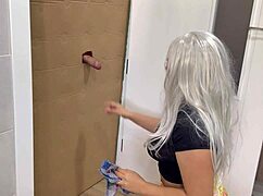 Milf at glory hole for intriguing encounter
