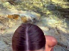 Best blowjob with cum on face and tits from stranger on beach 😍