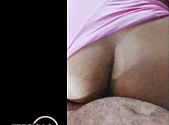 Short guy fucks and cums on big ass close up.