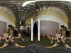 Naughty America - Sexy Babes Kyler Quinn and Paige Owens Tag Team a Gym Stud