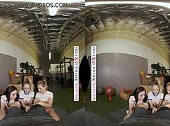 Naughty America - Sexy Babes Kyler Quinn and Paige Owens Tag Team a Gym Stud