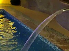 Exhibitionist couple fucks wildly in public spa, Katty Blake riding big cock 😈