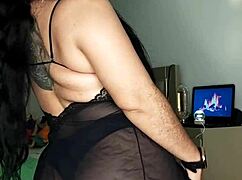 Amateur Curvy Latina Kaithsaumeth's Big Ass Bounces During Anus Fucking with Milk Waterfall.