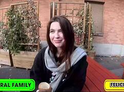 Felicia vinas's juicy booty double stuffed by dan in wild homemade action. Neighbors watch the curvy babe ride and moan.