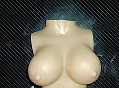 Dolly begs for double penetration, creampie on her tits.