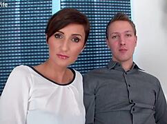 euro wife gabrielle gucci sucks big black cock hard