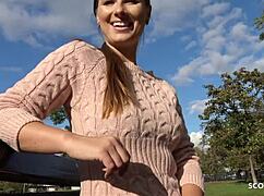 young 18+ czech jennifer talks to german scout for real street pickup fuck 😏