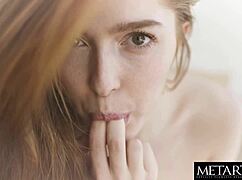 Watch this natural redhead finger her juicy pussy?