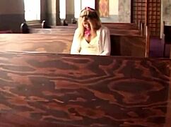 pervy priest pounds the blonde's ass in church to absolve her sins